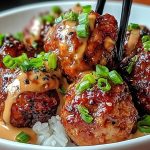 Sticky Korean BBQ Meatballs with Gochujang Glaze