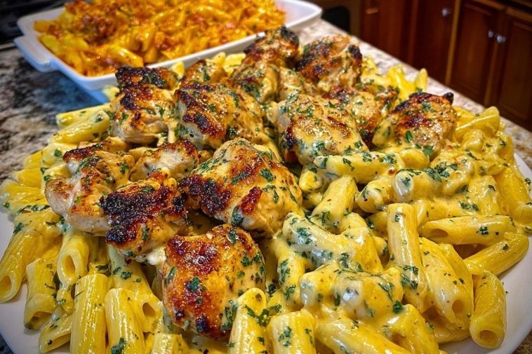 Velveeta Chicken Penne in Creamy Mozzarella Garlic Cheese Sauce