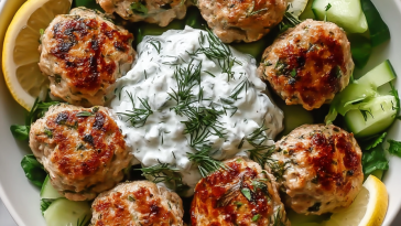 Greek Turkey Meatballs with Tzatziki Sauce