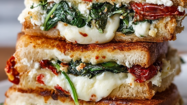 Sun Dried Tomato Spinach and Ricotta Grilled Cheese Recipe