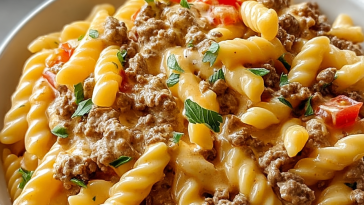 Creamy Rotel Pasta with Ground Beef