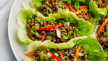 Asian-Style Ground Beef Lettuce Wraps