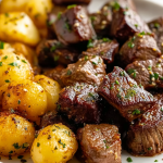 Irresistible Garlic Butter Steak Bites & Potatoes