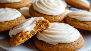 Pumpkin Sugar Cookies with Cream Cheese Frosting