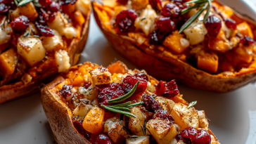 Cranberry Apple Twice-Baked Sweet Potatoes