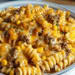 Cheesy Beef and Sweet Corn Rotini Bake