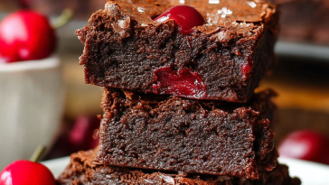 Fudgy Boozy-Cherry Bliss Brownie That Feels a Little Fancy