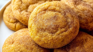 Soft Pumpkin Snickerdoodles with Cinnamon Sugar