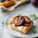 Plum & Cheese Puff Pastry Tarts