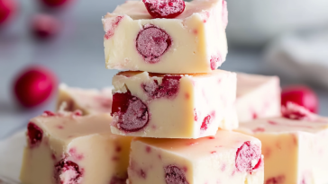 White Chocolate Cherry Fudge