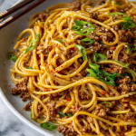 Asian Style Ground Beef Spaghetti