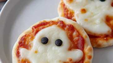 Adorable Mini Ghost Pizzas