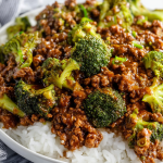 Honey Garlic Ground Beef and Broccoli