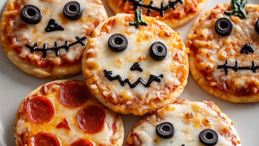Halloween Mini Pizzas