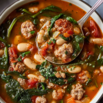 Sausage, Bean, and Spinach Soup
