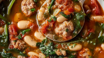 Sausage, Bean, and Spinach Soup