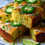 Spicy Sweet Jalapeño Cornbread with Zesty Lime Drizzle