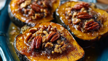 Maple Pecan Roasted Acorn Squash