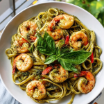 Thai Shrimp Basil Pesto Pasta