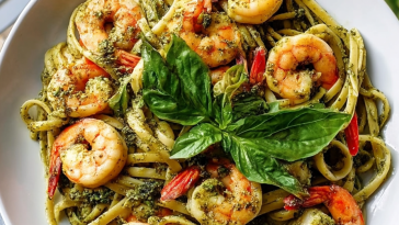 Thai Shrimp Basil Pesto Pasta