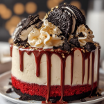 Strawberry Red Velvet Oreo Cheesecake Drip Cake