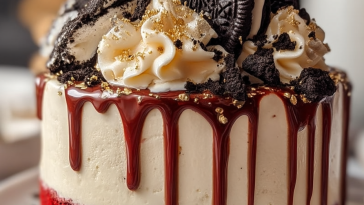 Strawberry Red Velvet Oreo Cheesecake Drip Cake