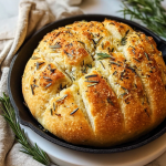 Rustic Garlic Rosemary Skillet Bread