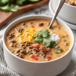 Creamy Cheesy Ground Beef Taco Soup