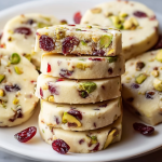Cranberry Pistachio Shortbread Cookies