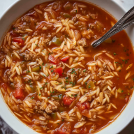 Stuffed Pepper Orzo Soup